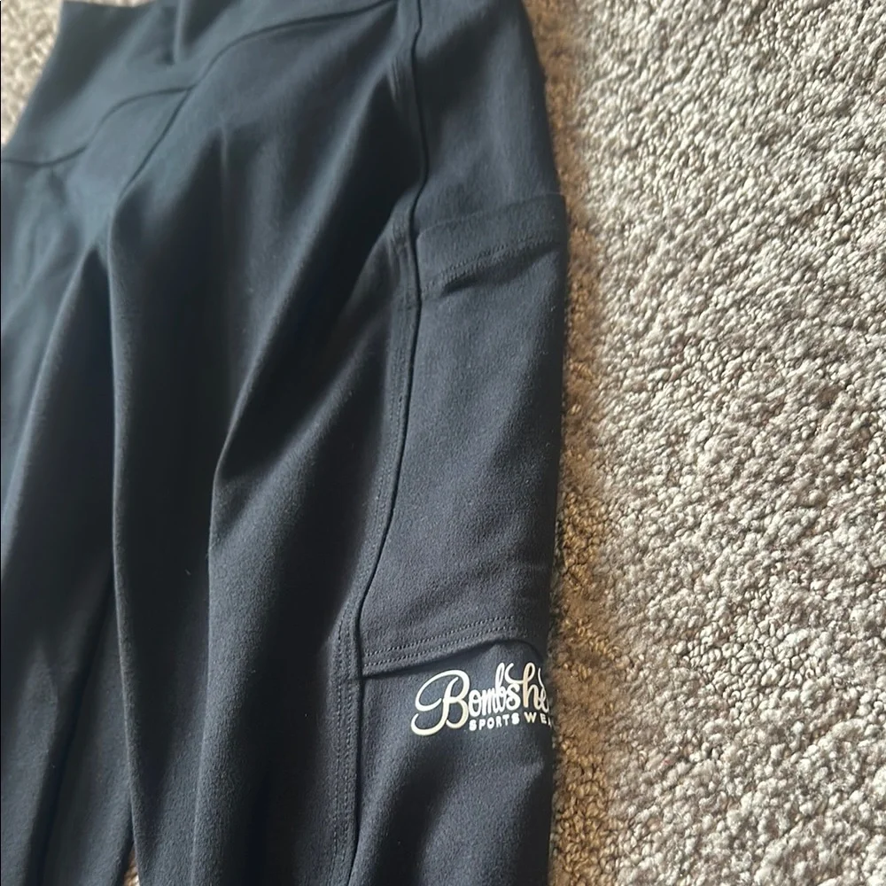 Bombshell Sportswear Black and White High-Waisted Leggings - Picture 2 of 2